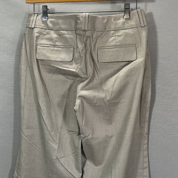 Banana Republic Pants Womens 8 Jackson Fit Tan Cotton Stretch Wide Leg Cuffed - Picture 6 of 10